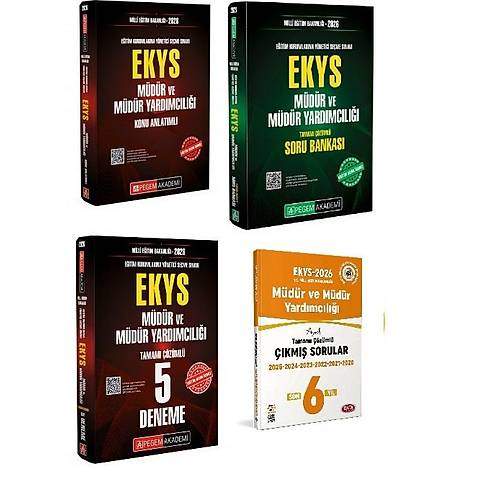 Pegem 2026 MEB EKYS M�d�r ve Yard�mc�l��� Konu + Soru Bankas� + ��km�� Sorular ve 5 li Deneme Seti 4 l� Pegem Akademi Yay�nlar�