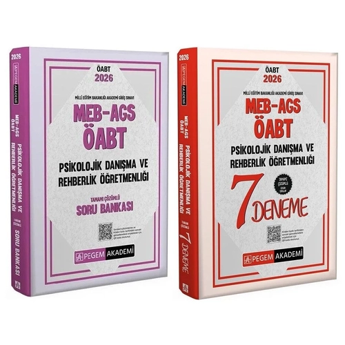 Pegem 2026 �ABT MEB-AGS Psikolojik Dan��ma ve Rehber ��retmenli�i Soru Bankas� + 7 Deneme 2 li Set Pegem Akademi Yay�nlar�