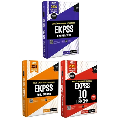 Pegem Yay�nlar� 2026 EKPSS Konu + Soru Bankas� + 10 Deneme 3 l� Set
