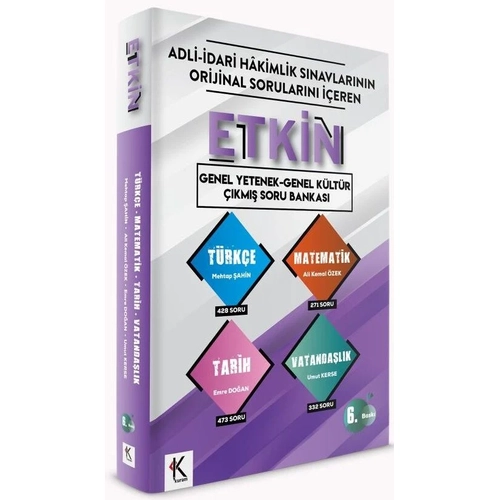 Temsil ETK�N Adli �dari Hakimlik Genel Yetenek Genel K�lt�r ��km�� Soru Bankas� ��z�ml� 6. Bask� Temsil Kitap Yay�nlar�