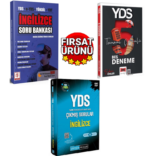 Pegem YDS �ngilizce ��km�� Sorular+Tercih Yay�nlar� YDS �ngilizce Soru Bankas�+Yarg� Yay�nlar� YDS 5 Deneme Tamam� ��z�ml� Seti(3Kitap)