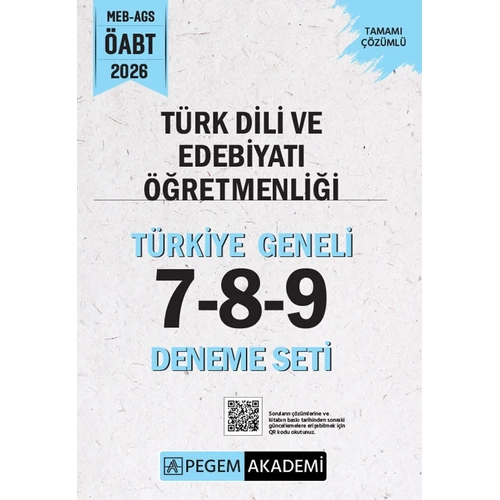 Pegem 2026 �ABT MEB-AGS T�rk Dili ve Edebiyat� ��retmenli�i T�rkiye Geneli 3 Deneme (7-8-9) Pegem Akademi Yay�nlar�