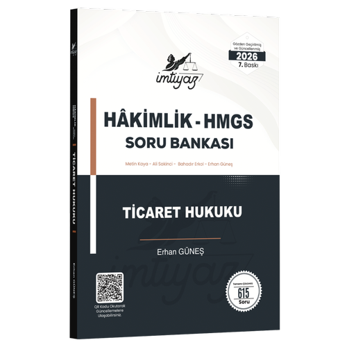 �MT�YAZ 2026 HMGS Hakimlik Ticaret Hukuku Soru Bankas� Erhan G�ne�