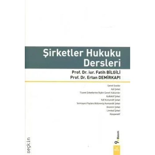 Dora Yaynlar irketler Hukuku Dersleri Fatih Bilgili / Ertan Demirkap