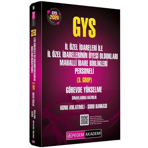 Pegem 2026 GYS �l �zel �dareleri ile �l �zel �darelerinin �yesi Olduklar� Mahalli �dare Birlikleri Personeli 3. Grup Konu Anlat�ml� Soru Bankas� G�revde Y�kselme Pegem Akademi Yay�nlar�