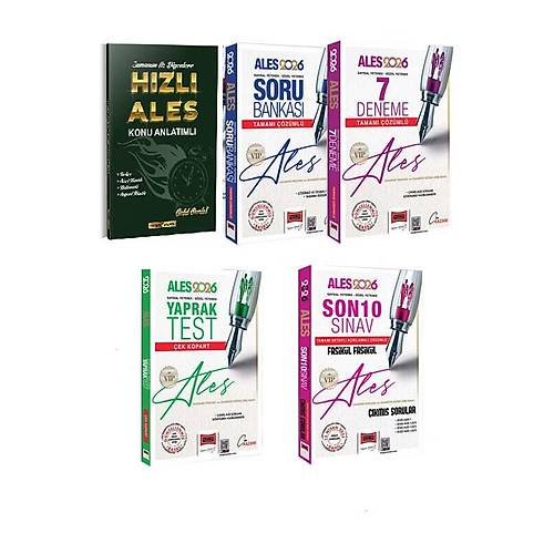 Yarg� Yay�nlar� 2026 ALES VIP Say�sal-S�zel Yetenek Konu - Soru - 7 Deneme - Yaprak Test - 10 S�nav ��km�� Sorular Seti (5 Kitap)