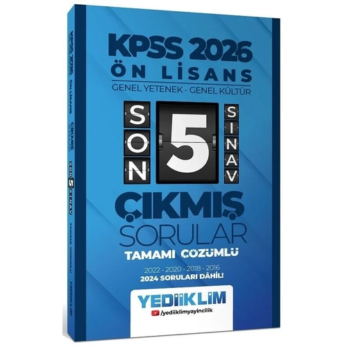 Yediiklim Yay�nlar� 2026 KPSS �n Lisans ��km�� Sorular Son 5 S�nav ��z�ml�