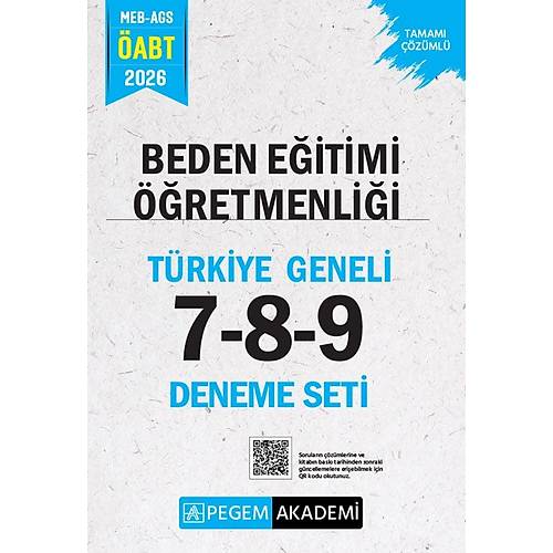 Pegem 2026 �ABT MEB-AGS Beden E�itimi ��retmenli�i T�rkiye Geneli 3 Deneme (7-8-9) Pegem Akademi Yay�nlar�