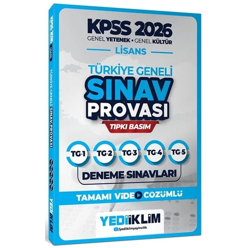 Yediiklim 2026 KPSS Genel Yetenek Genel K�lt�r Lisans T�rkiye Geneli S�nav Provas� 5 Deneme ��z�ml� Yediiklim Yay�nlar�
