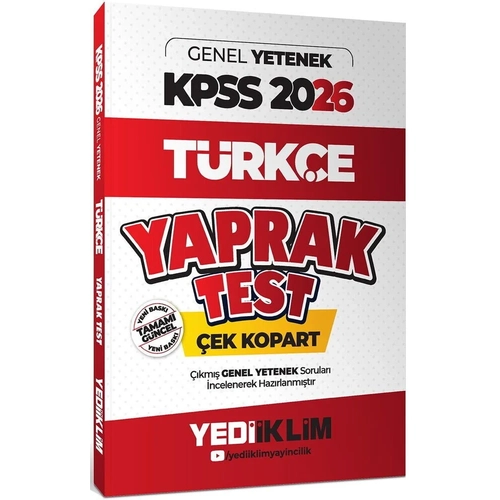 Yediiklim 2026 KPSS T�rk�e Yaprak Test Yediiklim Yay�nlar�