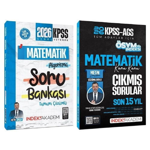 �ndeks Akademi 2026 KPSS Matematik Soru Bankas� + ��km�� Sorular 2 li Set - Metin �im�ek �ndeks Akademi Yay�nc�l�k
