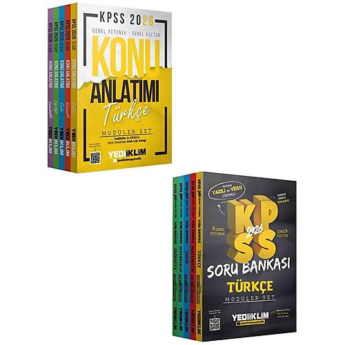Yediiklim 2026 KPSS Genel Yetenek Genel K�lt�r Konu Anlat�m� + Soru Bankas� Mod�ler 2 li Set Yediiklim Yay�nlar�