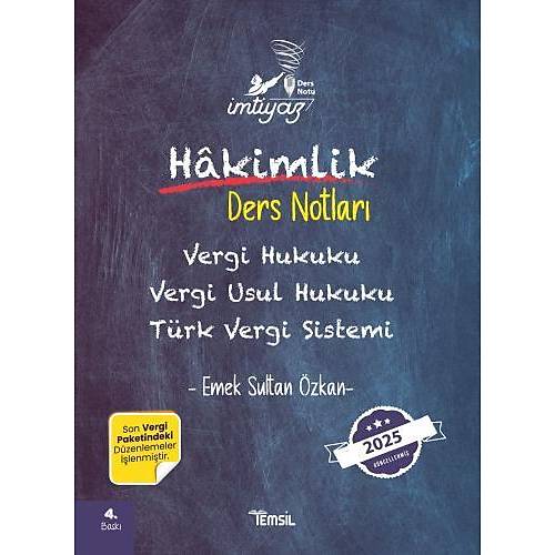 Temsil 2025 �MT�YAZ Hakimlik Vergi, Vergi Usul Hukuku, T�rk Vergi Sistemi Ders Notlar� 4. Bask� - Emek Sultan �zkan Temsil Kitap Yay�nlar�