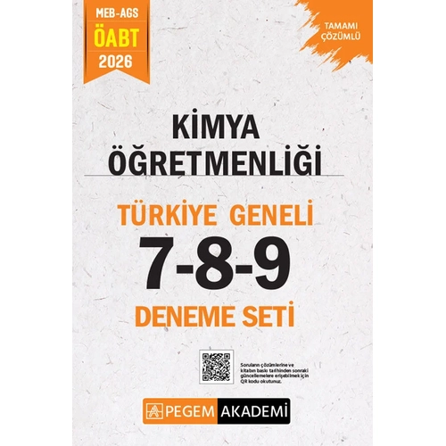 Pegem 2026 �ABT MEB-AGS Kimya ��retmenli�i T�rkiye Geneli 3 Deneme (7-8-9) Pegem Akademi Yay�nlar�