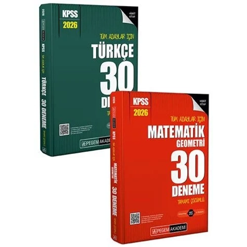 Pegem 2026 KPSS T�rk�e+Matematik 60 Deneme 2 li Set Pegem Akademi Yay�nlar�