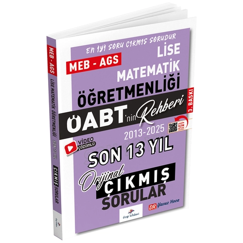 Dizgi Kitap 2026 �ABT MEB-AGS nin Rehberi Lise Matematik ��retmenli�i ��km�� Sorular Son 13 Y�l ��z�ml� - Yavuz Hoca Dizgi Kitap Yay�nlar�