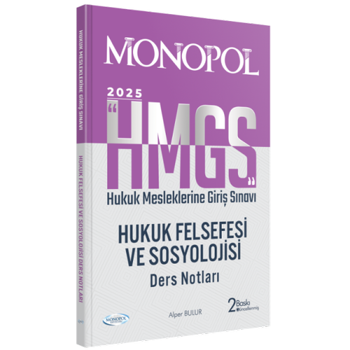Monopol Yaynlar 2025 HMGS Hukuk Felsefesi ve Sosyolojisi Ders Notlar (Alper Bulur)