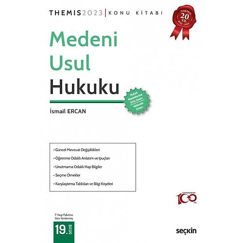 Thems 2023 Medeni Usul Hukuku Konu Kitab smail Ercan Sekin Yaynevi