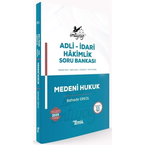 Temsil 2025 mtiyaz Adli-dari Hkimlik Medeni Hukuk Soru Bankas-Bahadr Erkol