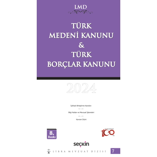 Sekin Yaynevi Trk Medeni Kanunu & Trk Borlar Kanunu 2024 (Libra Mevzuat Dizisi) Mutlu Din