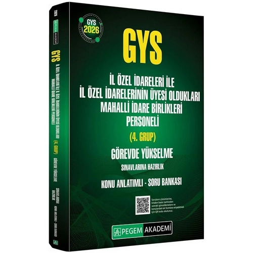 Pegem 2026 GYS �l �zel �dareleri ile �l �zel �darelerinin �yesi Olduklar� Mahalli �dare Birlikleri Personeli 4. Grup Konu Anlat�ml� Soru Bankas� G�revde Y�kselme Pegem Akademi Yay�nlar�