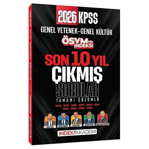 �ndeks Akademi 2026 KPSS Genel Yetenek Genel K�lt�r �SYM nin �ndeksi ��km�� Sorular Son 10 Y�l ��z�ml� �ndeks Akademi Yay�nc�l�k