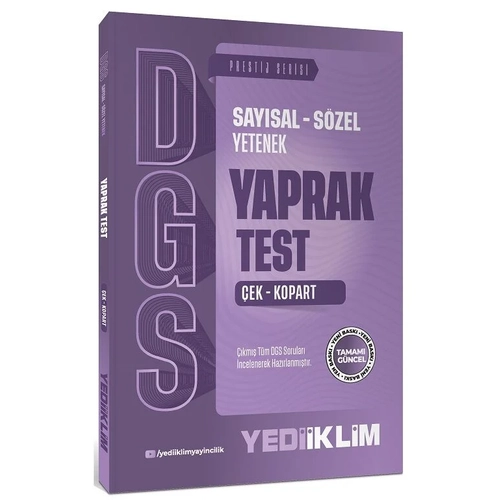 Yediiklim 2027 DGS Prestij Yaprak Test Yediiklim Yay�nlar�