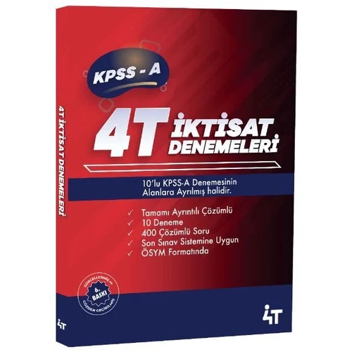 4T Yay�nlar� KPSS A Grubu �ktisat 10 Deneme ��z�ml� 4T Yay�nlar�