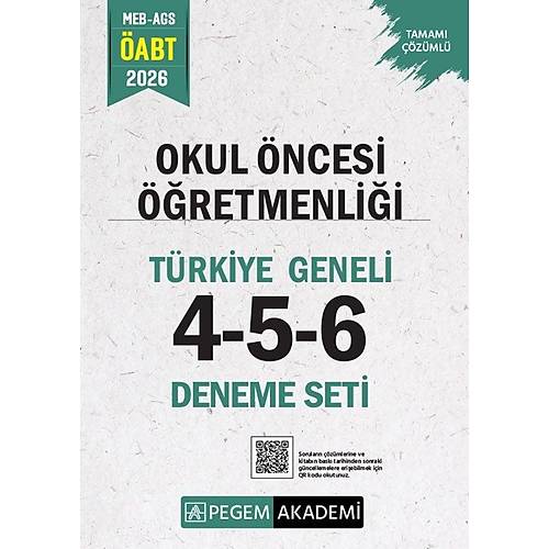 Pegem 2026 �ABT MEB-AGS Okul �ncesi ��retmenli�i T�rkiye Geneli 3 Deneme (4-5-6) Pegem Akademi Yay�nlar�