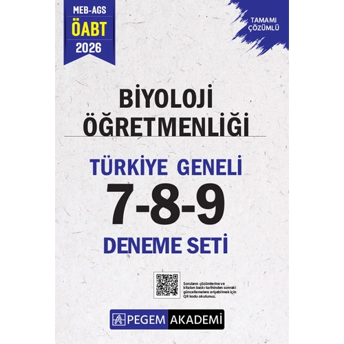 Pegem 2026 �ABT MEB-AGS Biyoloji ��retmenli�i T�rkiye Geneli 3 Deneme (7-8-9) Pegem Akademi Yay�nlar�