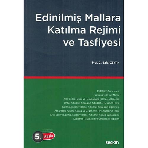 Sekin Yaynevi Edinilmi Mallara Katlma Rejimi ve Tasfiyesi (Zafer Zeytin)