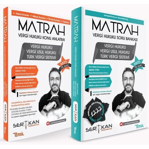 Temsil 2025 MATRAH Vergi Hukuku Konu + Soru Bankas� 2 Kitap Set - Sertkan Erdurmaz Temsil Yay�nlar�