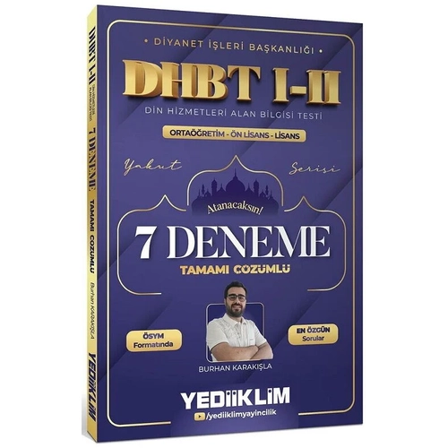 Yediiklim 2026 DHBT 1-2 7 Deneme ��z�ml� - Burhan Karak��la Yediiklim Yay�nlar�