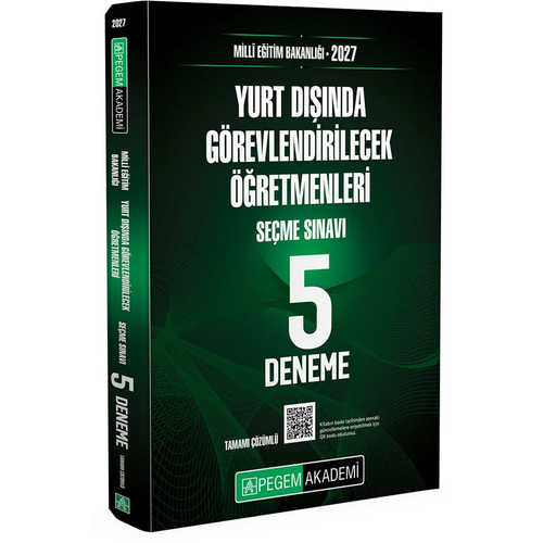 Pegem 2027 MEB Yurt D���nda G�revlendirilecek ��retmenleri Se�me S�nav� 5 Deneme ��z�ml� Pegem Akademi Yay�nlar�