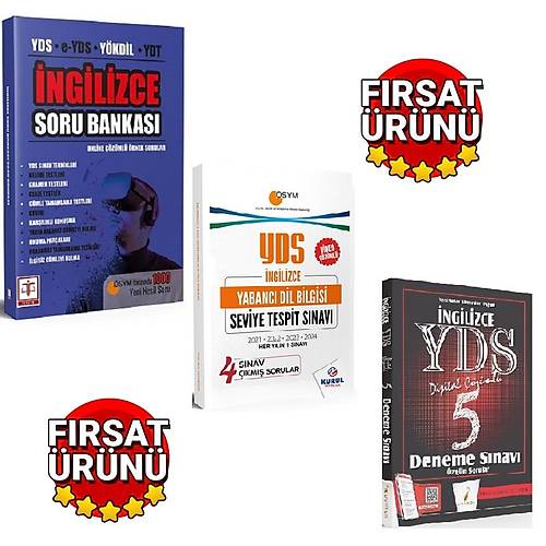 YDS Soru Bankas+YDS 5 Deneme+YDS km Sorular (4 Kitapk 2021-2024)