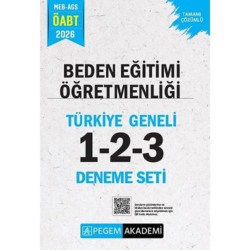 Pegem 2026 �ABT MEB-AGS Beden E�itimi ��retmenli�i T�rkiye Geneli 3 Deneme ��z�ml� (1-2-3) Pegem Akademi Yay�nlar�