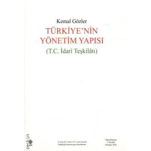 Ekin Yaynlar Trkiye'nin Ynetim Yaps (Kemal Gzler)