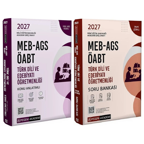 Pegem 2027 �ABT MEB-AGS T�rk Dili ve Edebiyat� ��retmenli�i Konu Anlat�ml� + Soru Bankas� 2 li Set Pegem Akademi Yay�nlar�