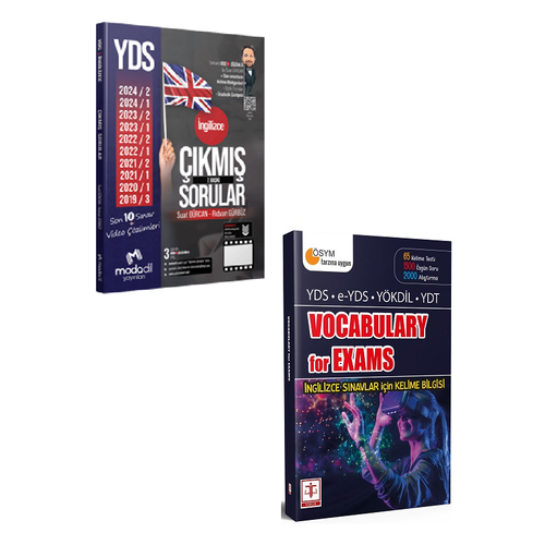 Modadil Yaynlar Yds ngilizce Son 10 Snav km Sorular+Tercih Yaynlar Vocabulary For Exams ngilizce Soru Bankas Seti(2Kitap)