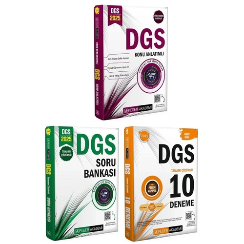Pegem Akademi 2025 DGS Konu - DGS Soru Bankas - DGS 10 Deneme Seti (3.Kitap)