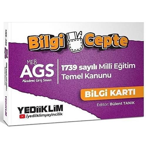 Yediiklim MEB-AGS 1739 Sayl Milli Eitim Temel Kanunu Bilgi Cepte Bilgi Kart - Blent Tank