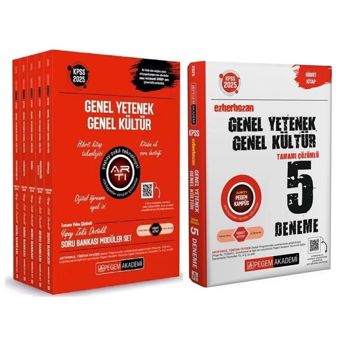 Pegem 2026 KPSS Genel Yetenek Genel K�lt�r Soru Bankas� Mod�ler + 5 Deneme 6 l� Set Pegem Akademi Yay�nlar�