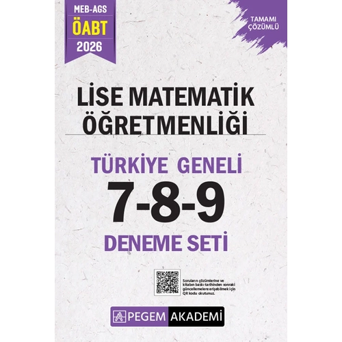 Pegem 2026 �ABT MEB-AGS Lise Matematik ��retmenli�i T�rkiye Geneli 3 Deneme (7-8-9) Pegem Akademi Yay�nlar�