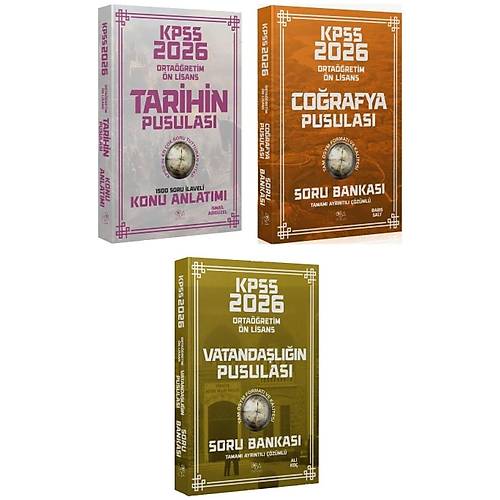CBA Yay�nlar� 2026 KPSS Lise Orta��retim �n Lisans Tarih + Co�rafya + Vatanda�l�k Soru Bankas� 3 l� Set CBA Yay�nlar�