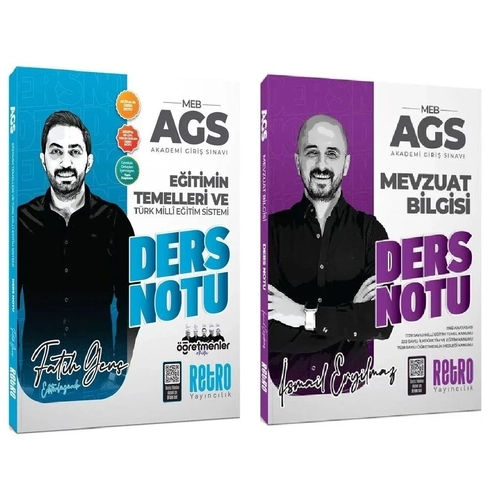 Retro 2026 MEB-AGS E�itimin Temelleri ve T�rk Milli E�itim Sistemi + Mevzuat Bilgisi Ders Notu 2 li Set Retro Yay�nc�l�k