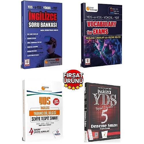YDS Soru Bankas�-YDS Vocabulary For Exams-YDS 5 Deneme-YDS ��km�� Sorular (4 Kitap��k 2021-2024)(4Kitapl�k Set)