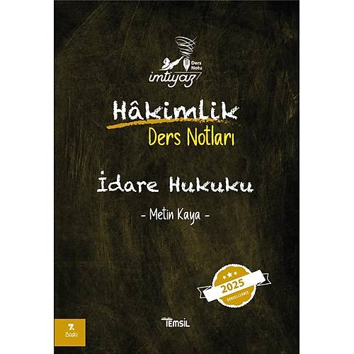 Temsil 2025 mtiyaz Hakimlik dare Hukuku Ders Notlar-Metin Kaya
