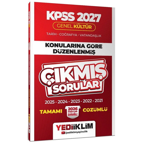 Yediiklim 2027 KPSS Genel K�lt�r ��km�� Sorular Konular�na G�re ��z�ml� Yediiklim Yay�nlar�