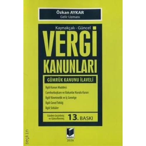 Adalet Yay�nevi Vergi Kanunlar� (�zkan Aykar) �zkan Aykar