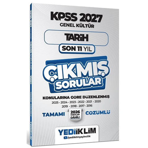 Yediiklim 2027 KPSS Tarih ��km�� Sorular Son 11 Y�l Konular�na G�re ��z�ml� Yediiklim Yay�nlar�